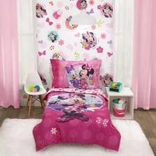 Set Ropa De Cuna Cama Infantil Minnie Mouse 4pz Envio Gratis