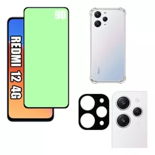 Kit P/ Xiaomi Redmi 12 4g Película Cerâmica + Capa + Câmera