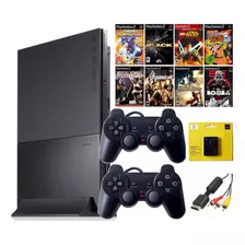 Playstation 2 Ps2 Slim Completo+ 02controles+ 43 Títulos De Brinde!!