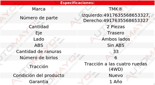 2) Mazas Traseras Sin Abs Tmk Montero V6 3.5l 2001-2002 Foto 2