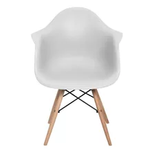 Cadeira De Jantar Elidy Charles Eames Eiffel Com Braço, Estrutura De Cor Branco, 1 Unidade