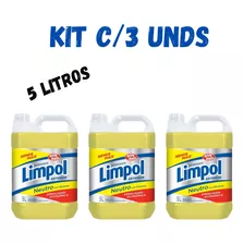 Detergente Líquido Neutro Limpol 5 L Lava Louças - C/3 Unds