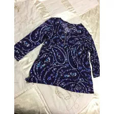 Liz Claiborne Blusa Para Dama Talla M Color Azul Floreada