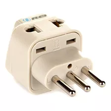 Adaptador De Enchufe Universal 2 En 1 Con Conexión A Tierra 