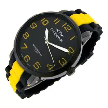 Reloj Montreal Hombre Ml1216 Malla Silicona Agujas Luminosas