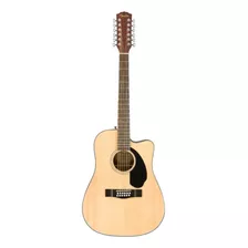 Guitarra Electroacústica Fender Classic Design Cd-60sce 12 Para Diestros Natural Nogal Brillante