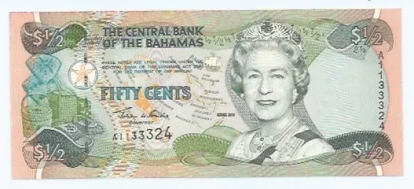 Bahamas: Bela Cédula 50 Cents 2001 Fe Rainha Oferta