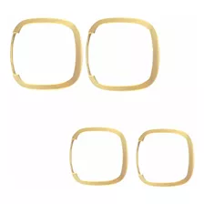 Kit 2 Pares Brinco De Argola Quadrado Ouro 18k 15mm+18mm