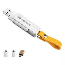 Pendrive Kodak 3.1 256gb + Adaptadores Lightning - Usb C - A