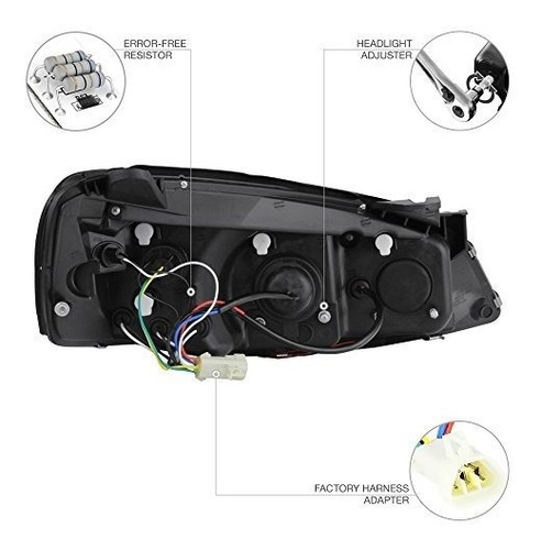 Faro Delantero - Para ******* Pontiac G6 Led Halo Ring Negro Foto 4