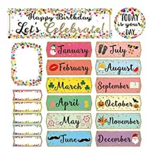 Tablero De Anuncios De Confeti Happy Birthdays Con Texto