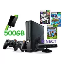 Xbox 360 Slim Original + Hd 320gb + Kinect + 2 Controles