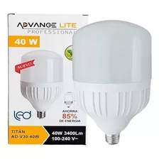 Foco De Led 40w Luz Blanca Ilumina 200w Incandescente 5 Pzs.