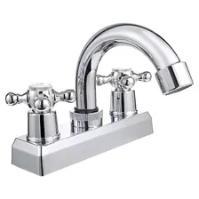 Llave Mezcladora Lavabo Doble Comando Baño Grifo Inoxidable