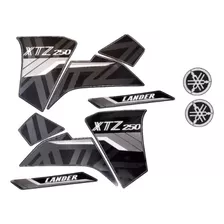 Kit Jogo Adesivo Yamaha Xtz 250 Lander 2021 2022 Preta