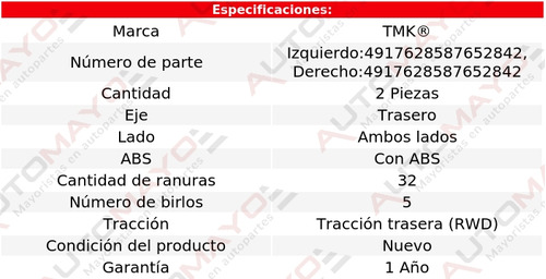 2) Mazas Traseras Con Abs Tmk Mustang V8 5.2l Ford 2015-2020 Foto 2