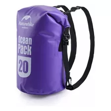 Bolsa Seca Tula Impermeable 20l Doble Correa Naturehike Color Purpura