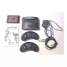 Mega Drive At Games Com 80 Jogos Na Memória Roda Cartuchos Originais + Entrada De Contoles Com Fio