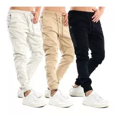 Kit 3 Calças Jeans Camuflada Masculina Jogger Promoção