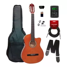 Violão Giannini Nylon Nf14 Natural Elétrico Kit Completo