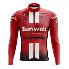 Camiseta Ciclismo Bike Mtb Masculina Sunweb Com Bolsos 