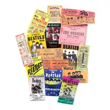 21 Adesivos Beatles Tickets Mini Pôster Colecionador Fãs