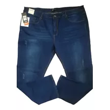 Extra Grande Jeans Elasticado Para Los Hombres Azul Oscuro 