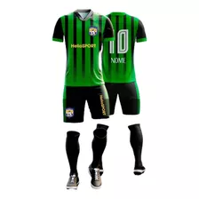 22 Camisa Calção Meiao Uniforme Futebol Personalizado Equip