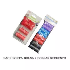 Pack 10 Rollos Bolsa Desecho Mascota + Practico Porta Bolsa