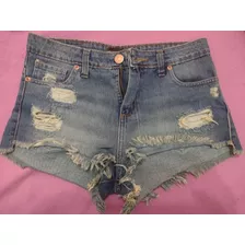 Short De Jean De Mujer Cuesta Blanca Con Roturas Talle 24