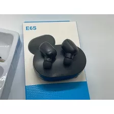 Fone Tws E6s Profissional Recarregável Indicador De Bateria Cor Preto Cor Da Luz Branca Ou Azul