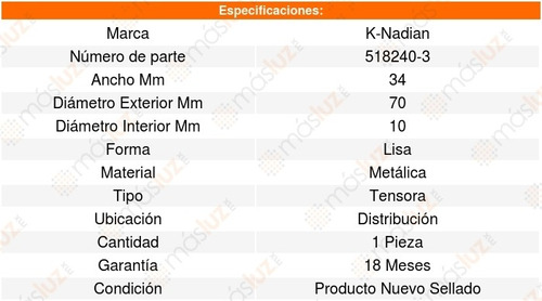 Polea Tensora Distribucion Legacy Estate/wagon 4cil 2.2l 97_ Foto 3