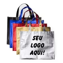 Sacola Tnt Metalizado 45x35x11 - 50 Pç Personalizada C/ Logo