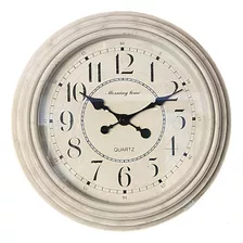 Reloj De Pared Decorativo Simil Antiguo Blanco Grande Vgo