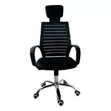 Silla Oficina Ejecutiva En Malla Ergonomica Marca Zeyrum Colombia Con Cabecero Y Base Cromada 