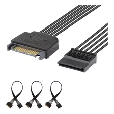 3 Cables De Alimentacion Sata De 15 Pines Macho A Hembra