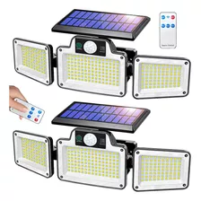 2 Lámpara Led Solar Luminaria Suburbana Con Detector De Movimiento Sensor Alumbrado Publico 280 Perlas Led Exterior Comerliv Jardín Escaleras Pasillos Zaguán Portón Lámpara Ecológica 3 Modos Negra