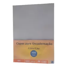 100 Unid Capa Encadernação A4 Transparente Cristal Line