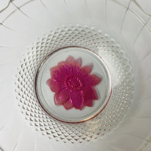 Jogo 6 Tigelas Vidro Flores Coloridas Vintage 12,5cm Branco 3