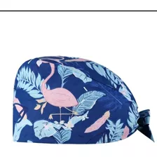 Gorro Clínico Con Botón Para Mascarilla Diseño Flamingo G178