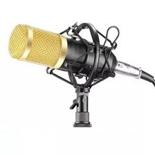 Microfone De Mesa Condensador M5 Youtuber De 3,5 Mm Para Montagem Em Choque E Cor Preta