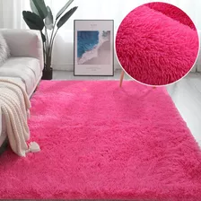 Tapete Para Sala Quarto Felpudo Peludo Pink Criança Luxo