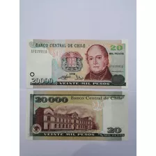 Pack 2 Billetes. 20.000 Y 10.000 Año 2008, Nuevos. Unc.