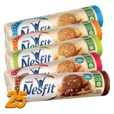 Biscoito Bolacha Nesfit Nestle Sortidos 25 Pacotes 160g Cada