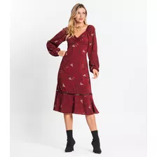 Vestido Midi Em Viscose Khyara Endless Vermelho