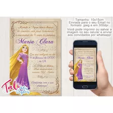 Convite Digital Pergaminho Rapunzel Enrolados #mod1