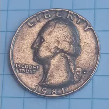 Moneda 25 Centavos De Dolar Año 1981 Coleccionable