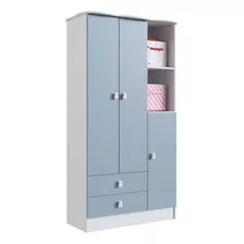 Guarda-roupa Percasa 1410 Cor Azul De Mdp Com 3 Portas