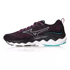 Tênis De Corrida Feminino Wave Way 3 Cor Preto/rosa Tamanho 39 Mizuno