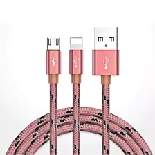 Cable Yoobao 2 En 1 Micro Usb + iPhone Nylon Yb-452 Acme